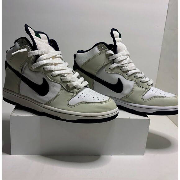 2004 Nike Dunk High Lt Bone Obsidian Classic Green 305287-041 Vintage Cream Y2K main image 9